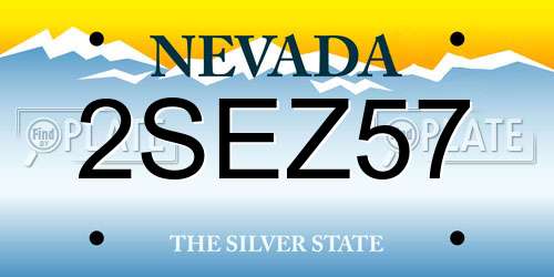 2SEZ57 Nevada License Plate