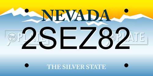 2SEZ82 Nevada License Plate