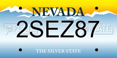 2SEZ87 Nevada License Plate
