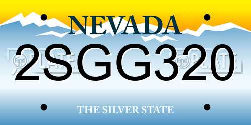 2SGG320 Nevada License Plate