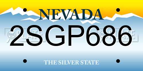 2SGP686 Nevada License Plate