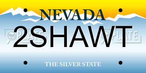 2SHAWT Nevada License Plate