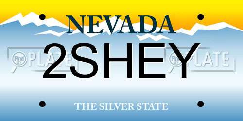 2SHEY Nevada License Plate