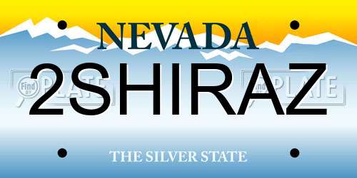 2SHIRAZ Nevada License Plate