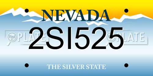 2SI525 Nevada License Plate