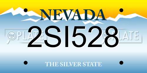 2SI528 Nevada License Plate