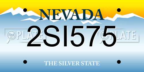 2SI575 Nevada License Plate