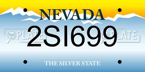 2SI699 Nevada License Plate