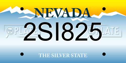 2SI825 Nevada License Plate