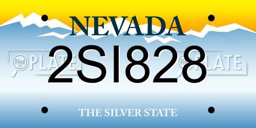 2SI828 Nevada License Plate