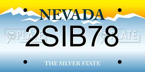 2SIB78 Nevada License Plate