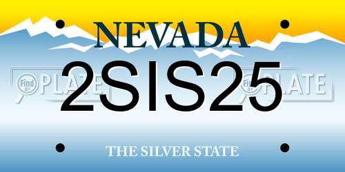 2SIS25 Nevada License Plate