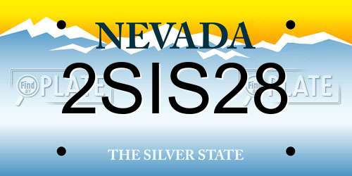 2SIS28 Nevada License Plate