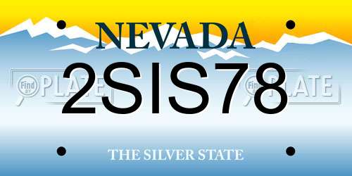 2SIS78 Nevada License Plate