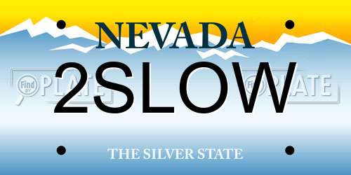 2SLOW Nevada License Plate