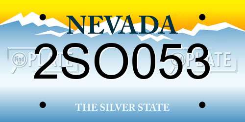 2SO053 Nevada License Plate