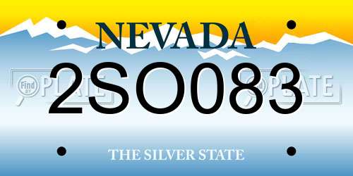 2SO083 Nevada License Plate