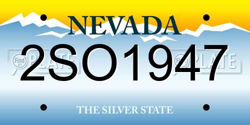 2SO1947 Nevada License Plate