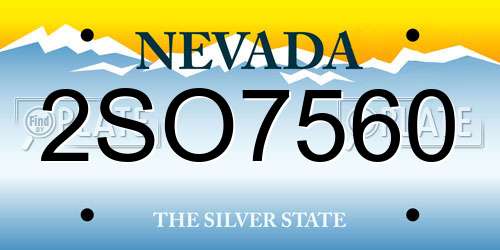 2SO7560 Nevada License Plate