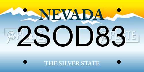 2SOD83 Nevada License Plate