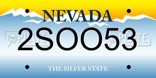 2SOO53 Nevada License Plate
