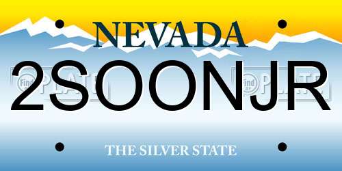 2SOONJR Nevada License Plate