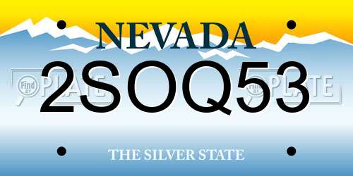 2SOQ53 Nevada License Plate