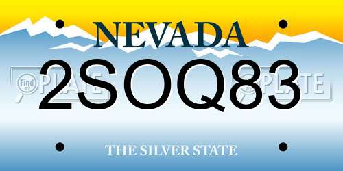 2SOQ83 Nevada License Plate
