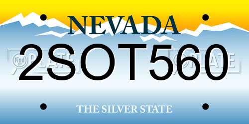 2SOT560 Nevada License Plate