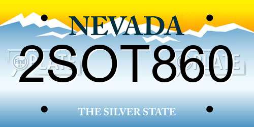 2SOT860 Nevada License Plate
