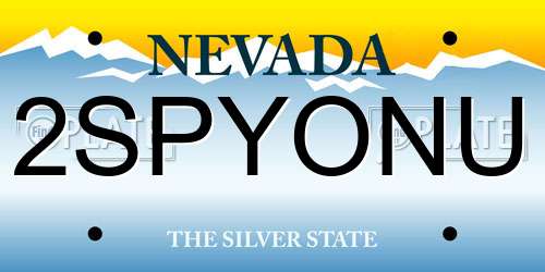 2SPYONU Nevada License Plate