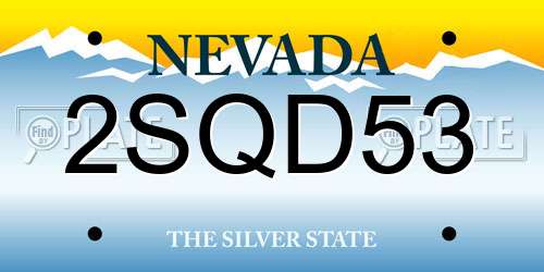 2SQD53 Nevada License Plate