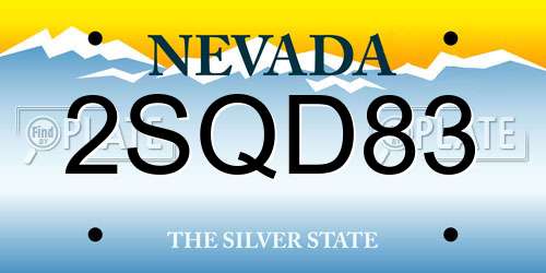 2SQD83 Nevada License Plate