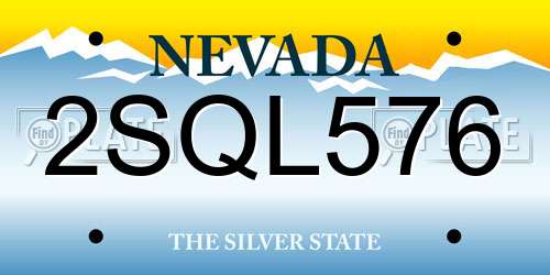 2SQL576 Nevada License Plate