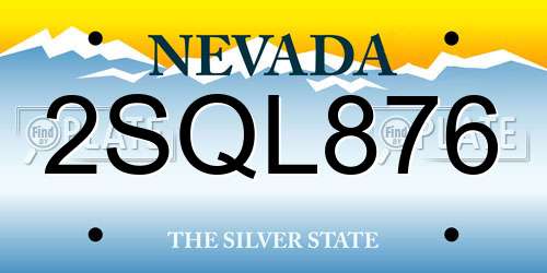2SQL876 Nevada License Plate