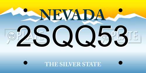 2SQQ53 Nevada License Plate