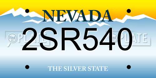 2SR540 Nevada License Plate