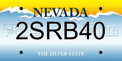 2SRB40 Nevada License Plate