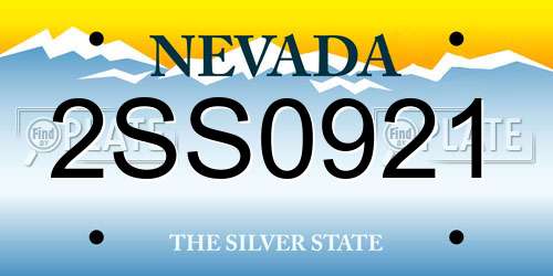 2SS0921 Nevada License Plate