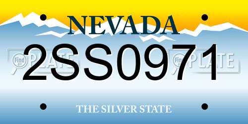 2SS0971 Nevada License Plate
