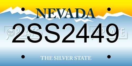 2SS2449 Nevada License Plate