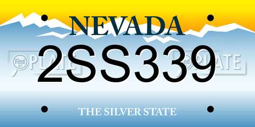 2SS339 Nevada License Plate