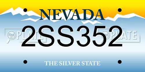 2SS352 Nevada License Plate
