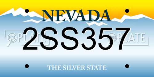 2SS357 Nevada License Plate