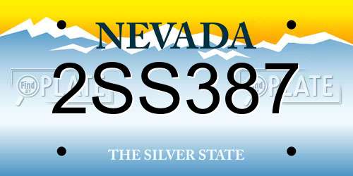 2SS387 Nevada License Plate