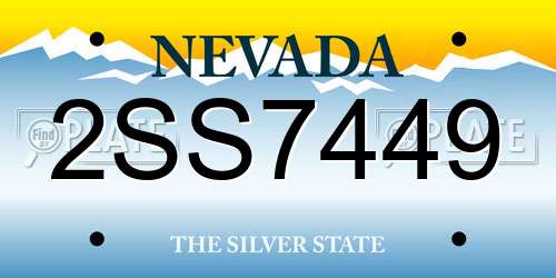 2SS7449 Nevada License Plate