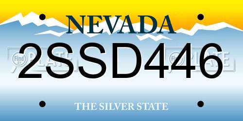 2SSD446 Nevada License Plate