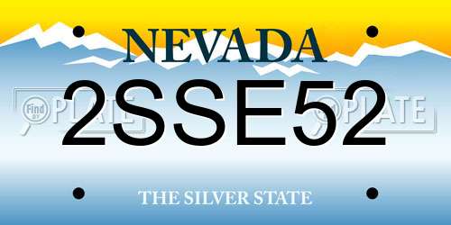 2SSE52 Nevada License Plate
