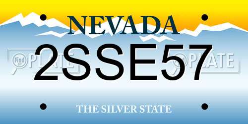 2SSE57 Nevada License Plate