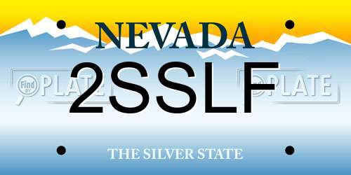 2SSLF Nevada License Plate